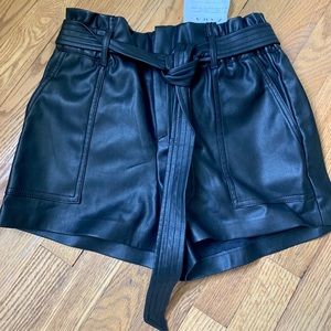 Black Leather Shorts, Size Small